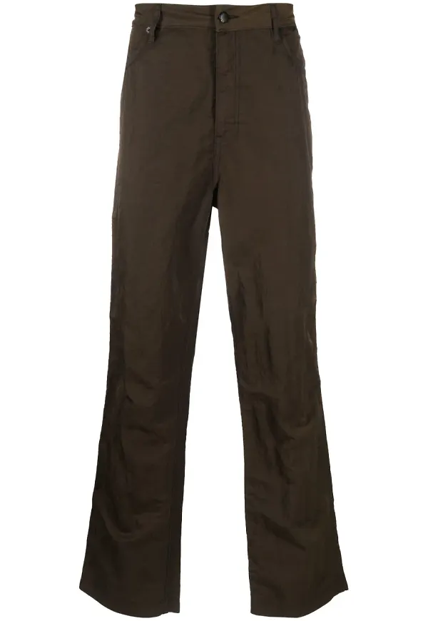 Eckhaus Latta raka byxor med skrynklad finish - Grön