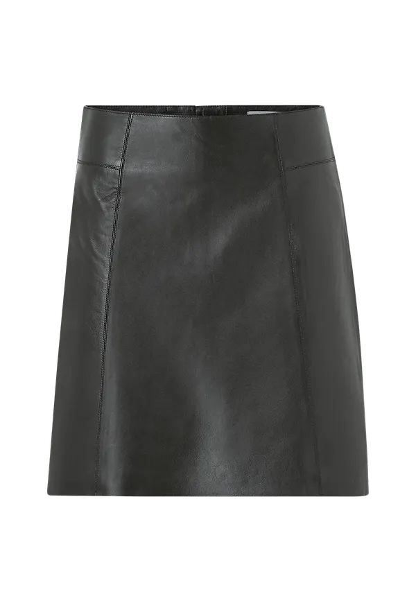Selected FEMME - Skinnkjol slfIbi Leather Skirt - Svart