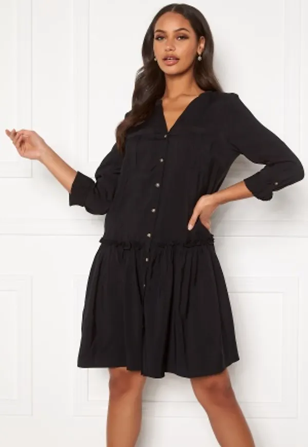 VERO MODA Michalla L/S ABK Button Dress Black XS