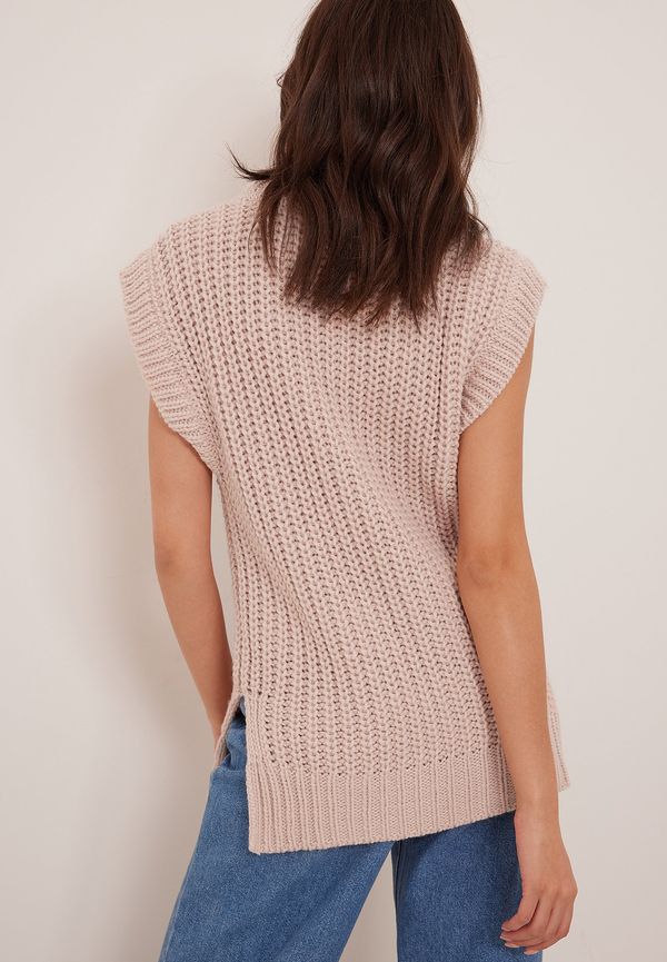 Curated Styles Kabelstickad väst - Pink