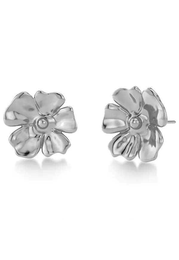 Floral studs l steel