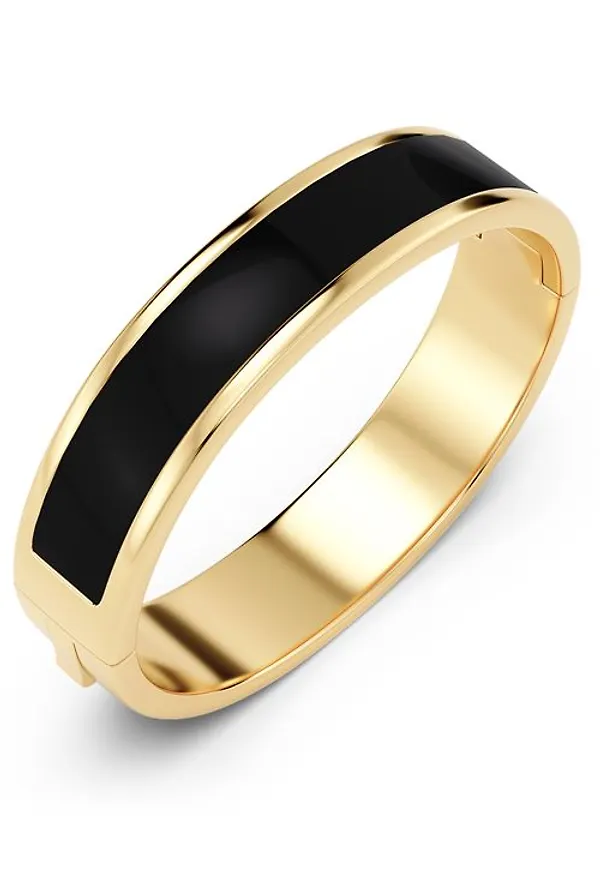 MQ Marqet Edblad Frame Bangle Black g Armband Gold Dam S