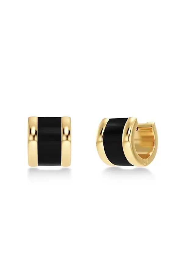 MQ Marqet Edblad Frame Hoops Black go Örhängen Gold Dam One