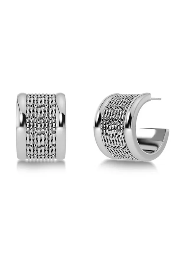 MQ Marqet Edblad Lumi Creoles l Steel Örhängen Steel Dam One