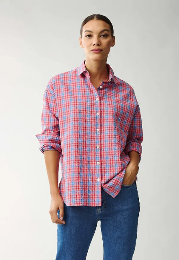 Edith Organic Cotton Seersucker Shirt