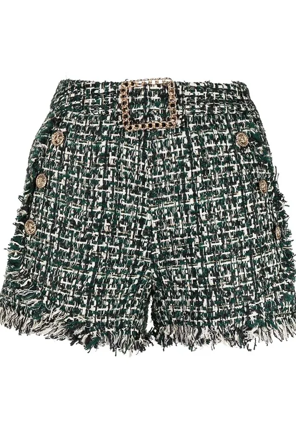 Edward Achour Paris tweedshorts - Grön
