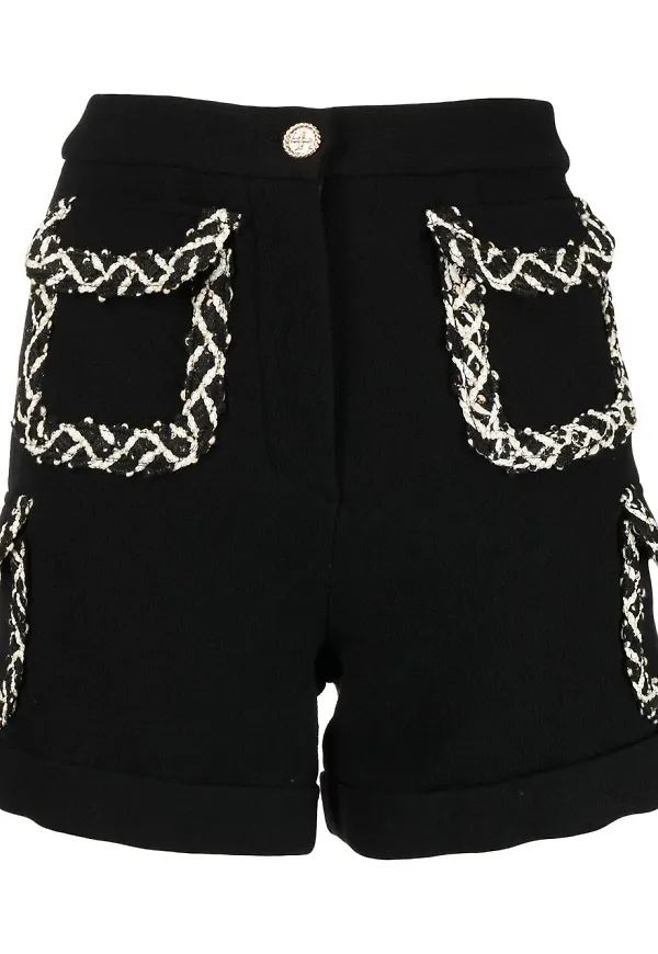 Edward Achour Paris tweedshorts med fickor - Svart