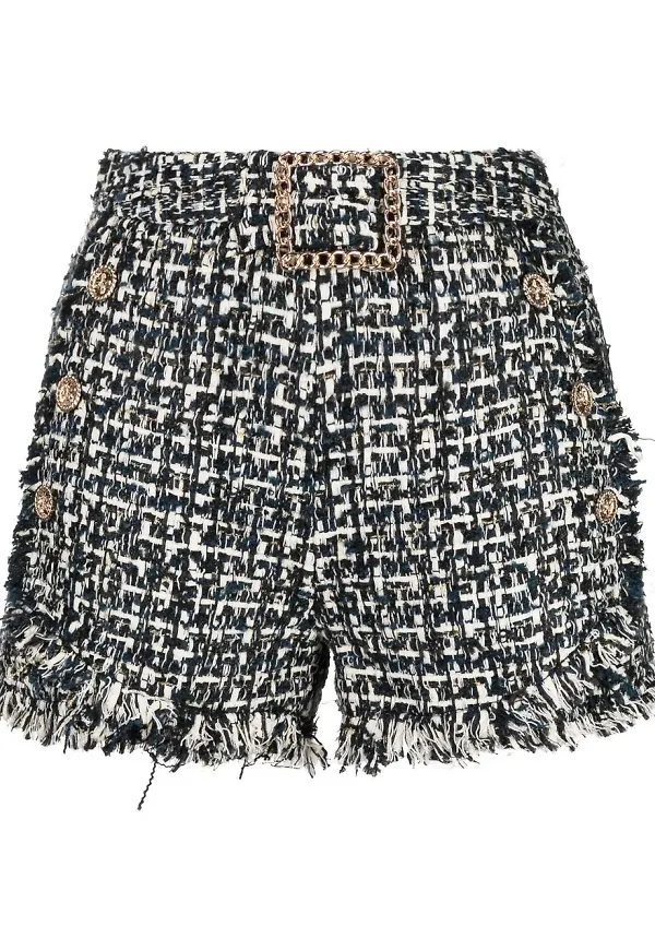 Edward Achour Paris tweedshorts - Svart