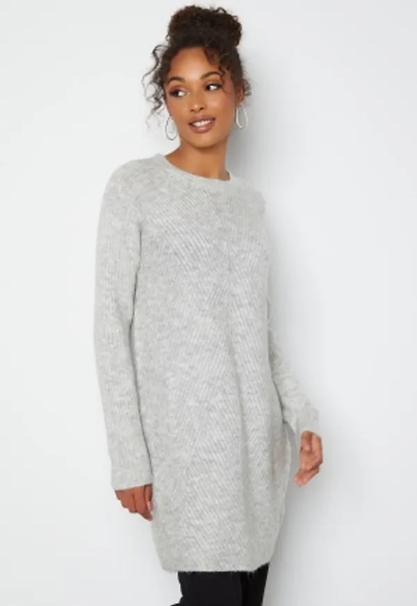 ONLY Carol L/S Dress Knit Light Grey Melange M