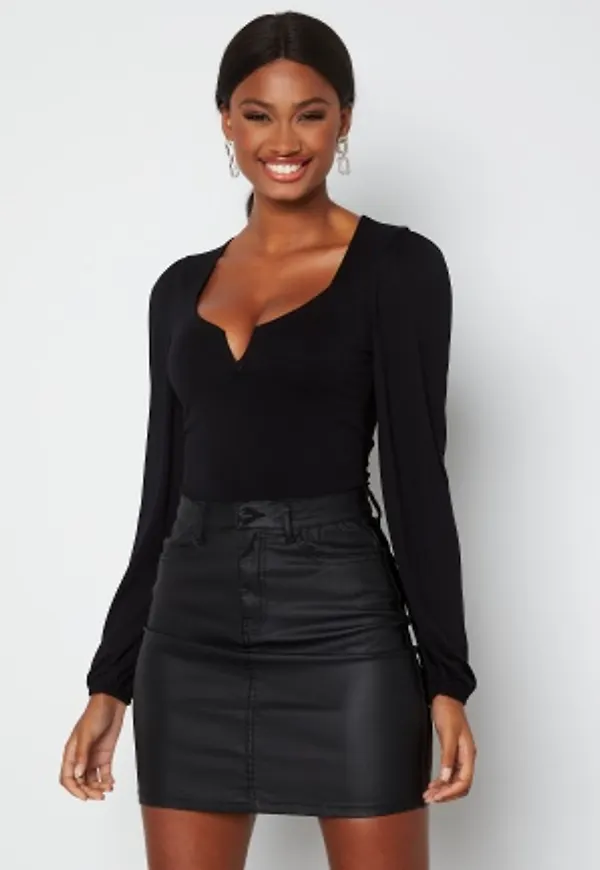BUBBLEROOM Rudina puff sleeve top Black XS
