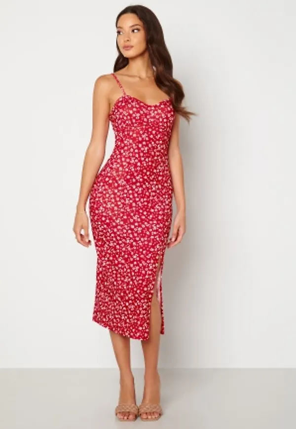 BUBBLEROOM Izabelle midi dress Red / Floral XL