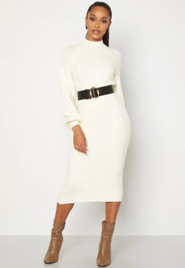 BUBBLEROOM Aisha knitted dress White S