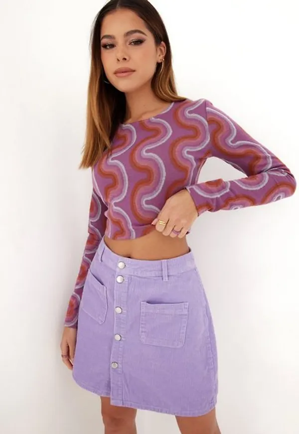 Jacqueline de Yong Jdyshiraz Corduroy Short Skirt Pnt Minikjolar Lavender