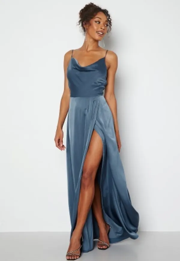 Bubbleroom Occasion Marion Waterfall Gown Dark blue 36