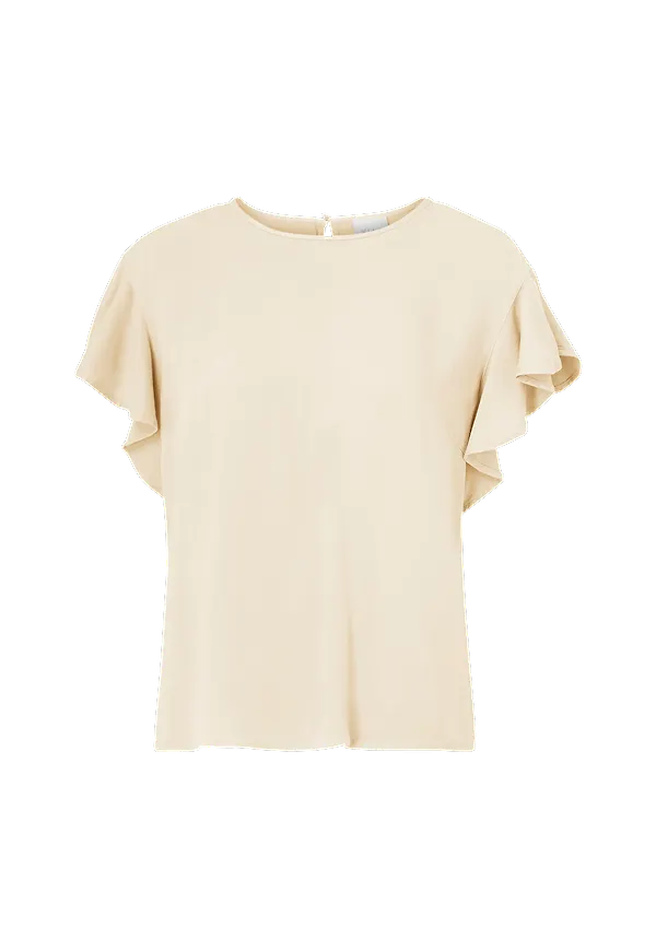 Vila - Topp viFanza S/S Denim Top - Natur