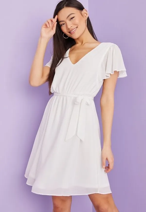 Vila Vimicada V-Neck S/S Dress/Dc/Su Klänning