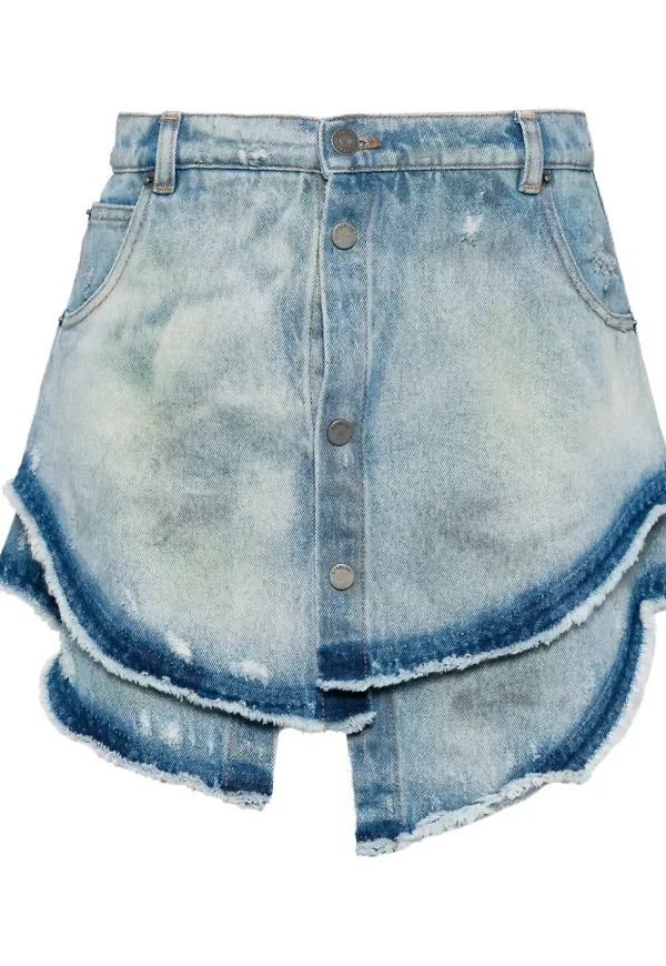 EGONlab. jeanskjol med lagerdesign - Blå