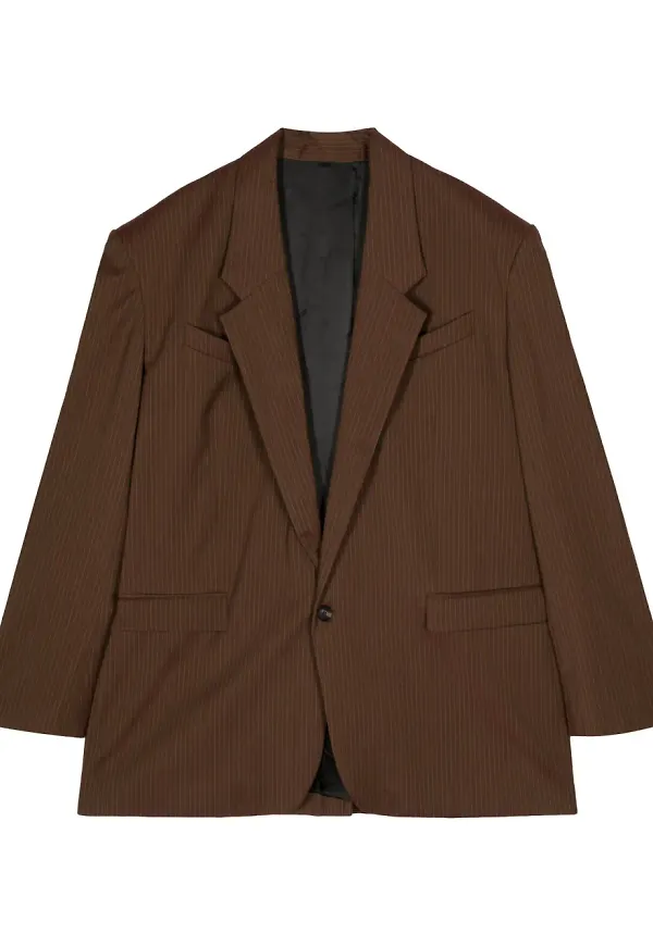 EGONlab. randig enkelknäppt blazer - Brun