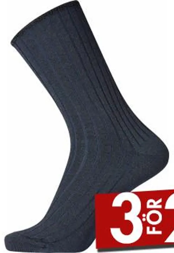 Egtved Strumpor Wool No Elastic Rib Socks Mörkblå Strl 45/48