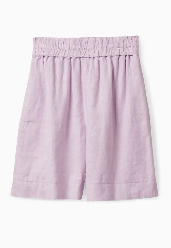 ELASTICATED LINEN SHORTS
