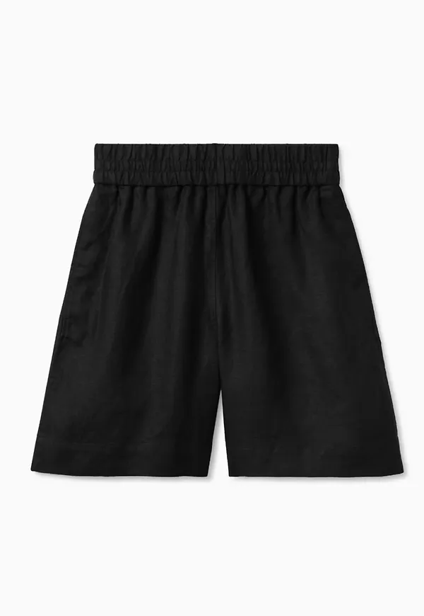 ELASTICATED LINEN SHORTS