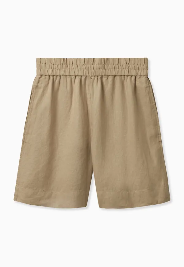 ELASTICATED LINEN SHORTS