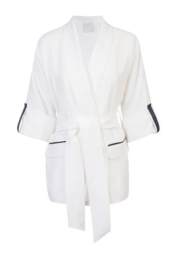 Eleventy, Jacka, Dam, 2Xs, Polyester, Kimono Bältesjacka