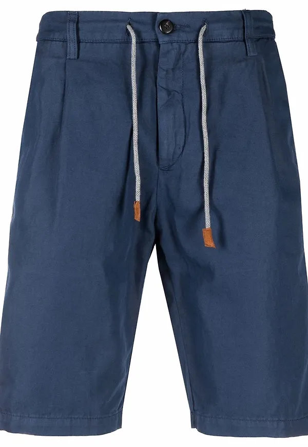 Eleventy bermudashorts med dragsko - Blå