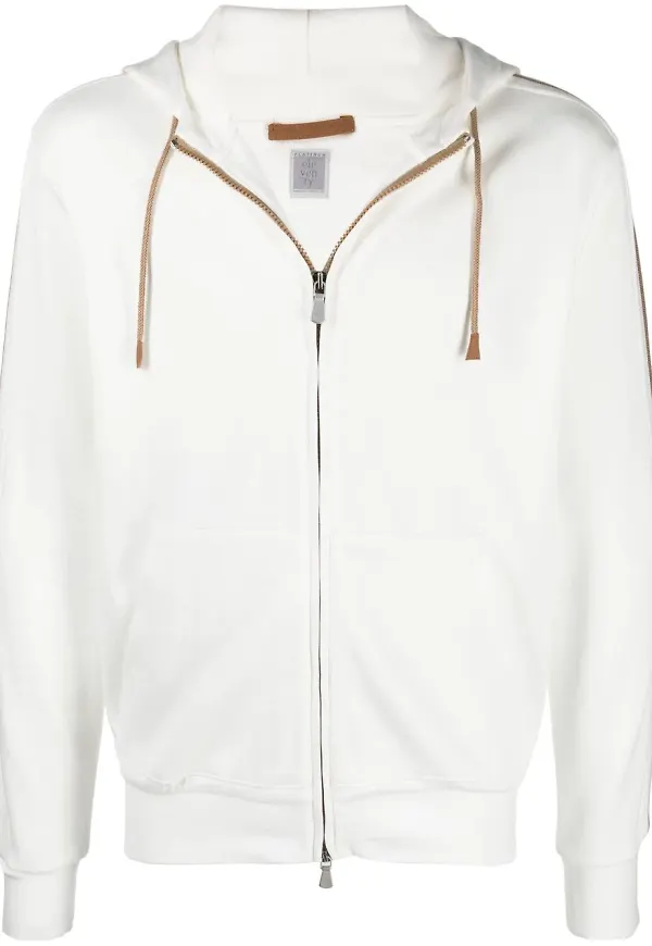 Eleventy hoodie med dragsko - 0004 ECRU