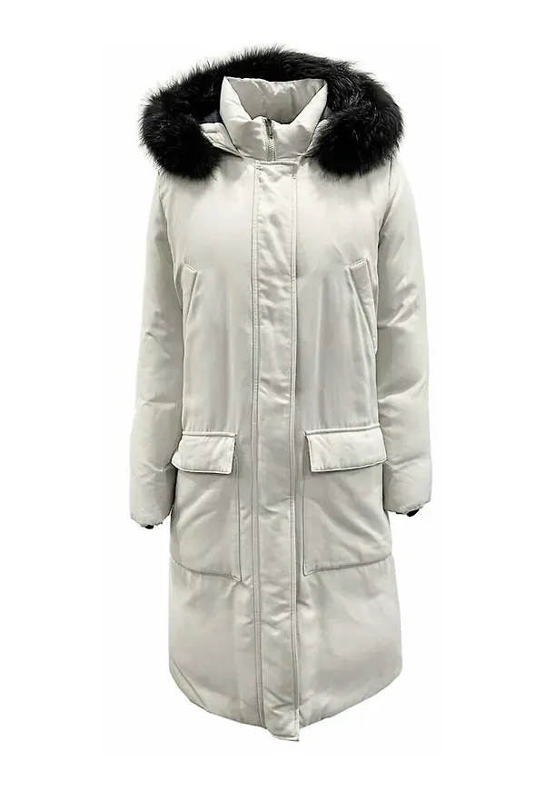 Eleventy Padded Coat Vit, Dam