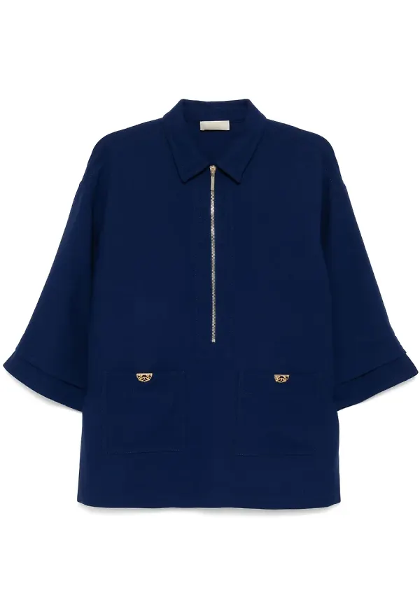 Elie Saab blus i crêpe - Blå