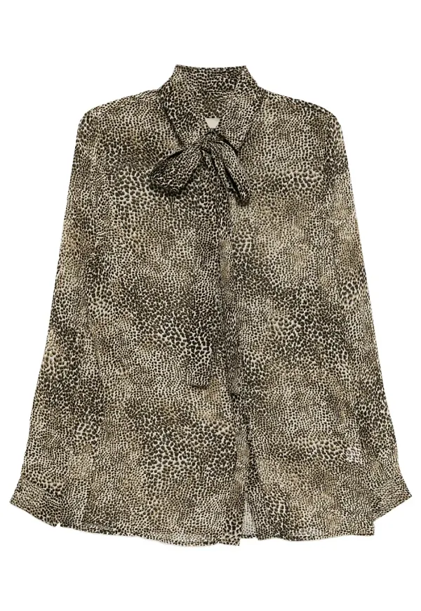 Elie Saab djurmönstrad skjorta - Brun