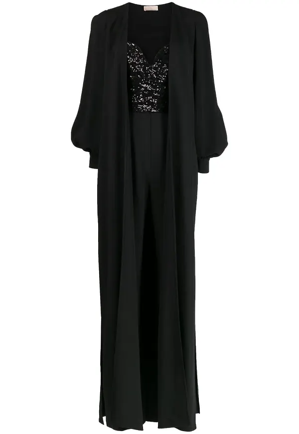 Elie Saab jumpsuit med paljetter - Svart