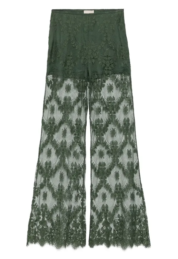 Elie Saab sidenbyxor - Grön