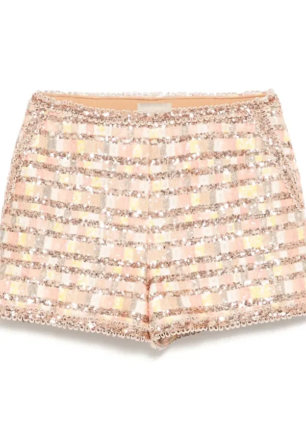 Elie Saab tweedshorts med paljetter - Rosa