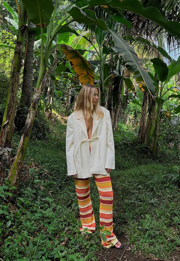 Elin Warnqvist x NA-KD Detail Strap Blazer - Offwhite