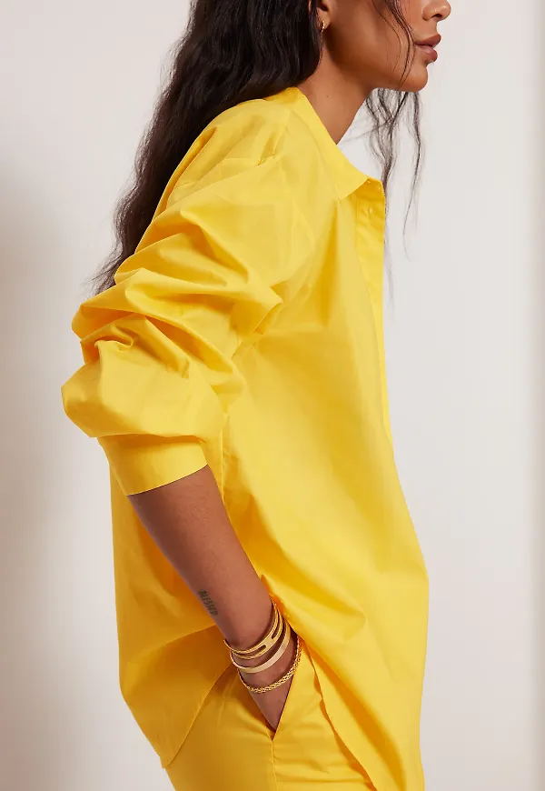 Elin Warnqvist x NA-KD Oversize bomullskjorta - Yellow