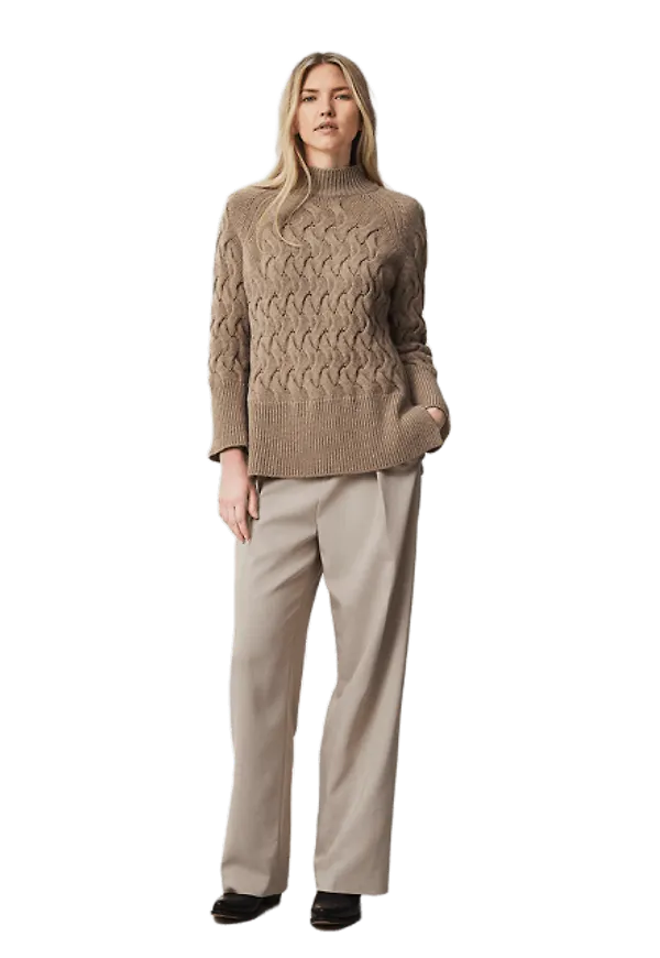 Elisabeth Recycled Wool Mock Neck Sweater