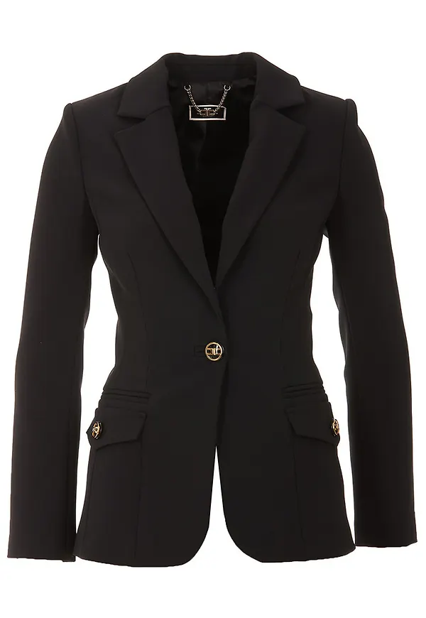 Elisabetta Franchi - Blazer - Svart - Dam - Storlek: M,Xs