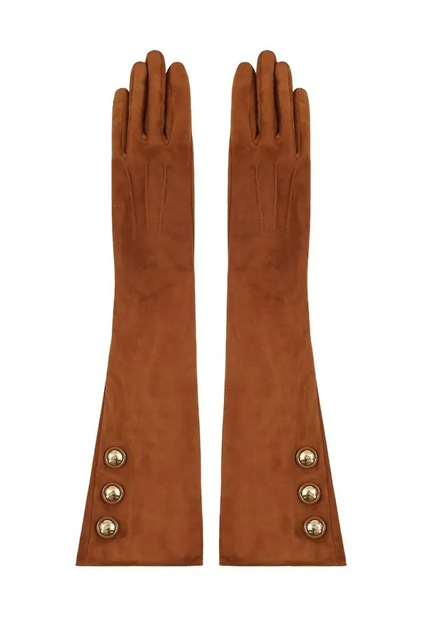 Elisabetta Franchi - Handskar - Brun - Dam - Storlek: 7 In,8 IN