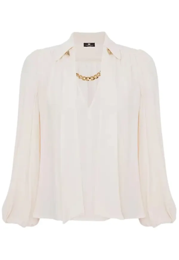 Elisabetta Franchi Blous skjorta Vit, Dam
