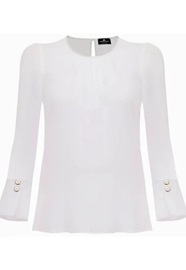 Elisabetta Franchi Blous skjorta Vit, Dam