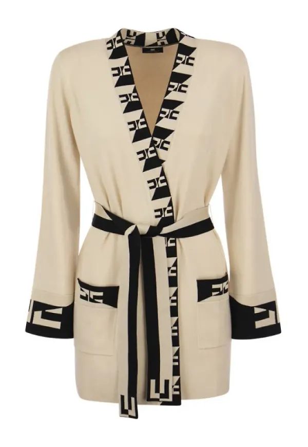 Elisabetta Franchi Cardigans Beige, Dam