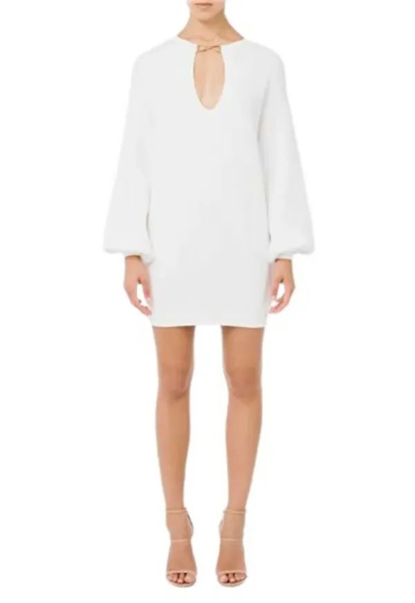 Elisabetta Franchi Jersey dress Vit, Dam
