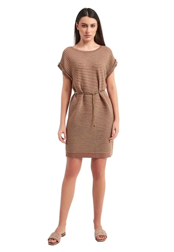Elisabetta Franchi Kort dagklänning Beige, Dam