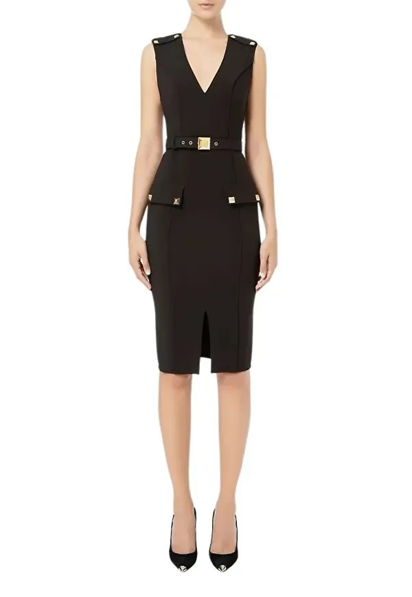 Elisabetta Franchi Midi Dresses Svart, Dam