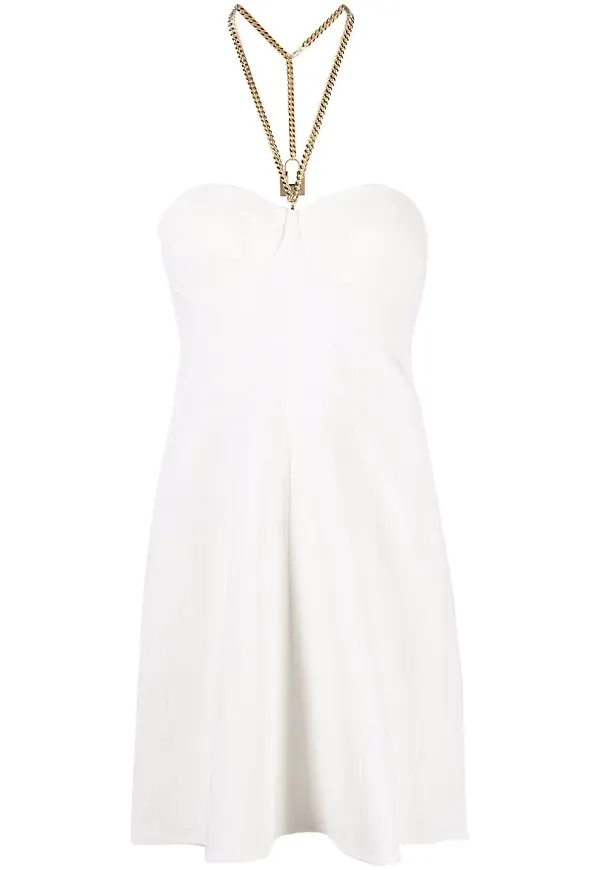 Elisabetta Franchi miniklänning med halterneck - Vit