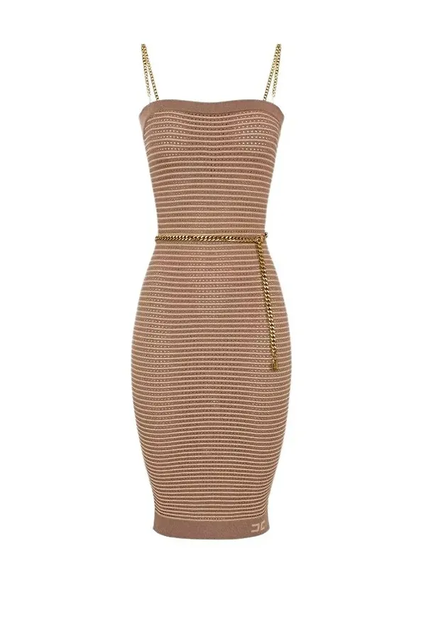 Elisabetta Franchi Short Dresses Beige, Dam