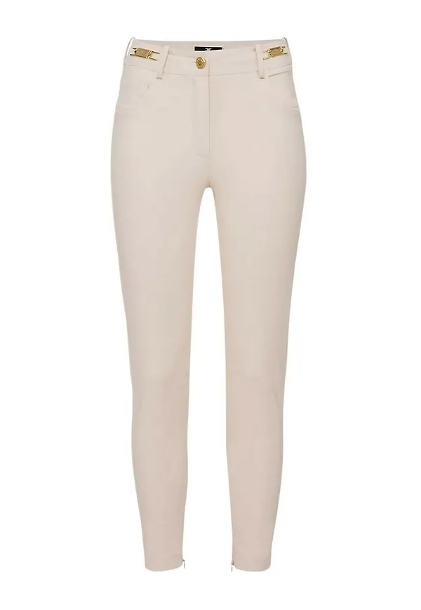 Elisabetta Franchi Slim-fit Trousers Beige, Dam