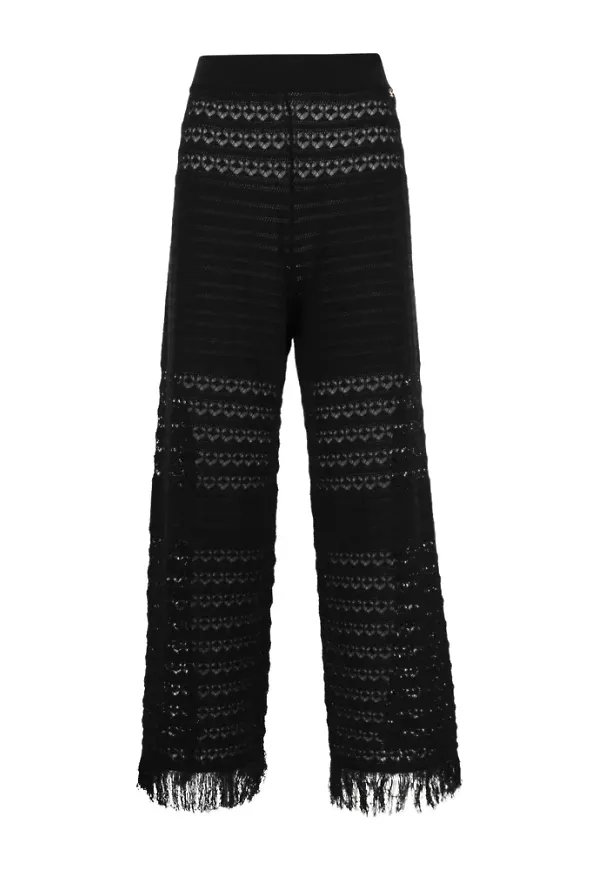 Elisabetta Franchi Straight Trousers Svart, Dam